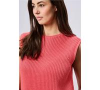 Pullunder STREET ONE, Damen, Gr. 42, striking coral, Web, 60% Baumwolle, 40% Polyacryl, unifarben, comfort fit normal, Rundhals, Bündchen, Pullover Pullunder, mit Rundhalsausschnitt (16772944-42) stri