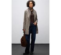 Wollmantel STREET ONE, Damen, Gr. 34, sandy mocca meliert, Stoff, Obermaterial: 90% Polyester, 10% Viskose; Futter: 100% Polyester; Inlay: 100% Polyester, unifarben, comfort fit normal, V-Ausschnitt,