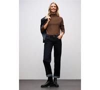 Rollkragenpullover STREET ONE, Damen, Gr. 44, hazelnut braun, Stoff, 71% Viskose, 29% Nylon, unifarben, comfort fit normal, hoch geschlossener Ausschnitt, Bündchen, Pullover, mit Strick-Struktur (9310