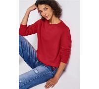 Street One Frauen Rundhals Sweatshirt in Rot, Gr: 34