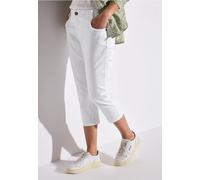 Street One Frauen Satin 3/4-Hose in Weiß, Gr: 34