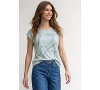 Street One Frauen Shirt im Ausbrenner-Look in Grün, Gr: 36
