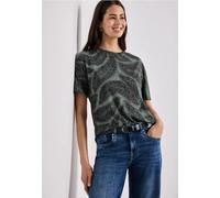 Street One Frauen Shirt im Ausbrenner-Look mit Print in Grün, Gr: 34