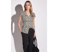 Street One Frauen Shirt im Blusen-Look in Beige|Schwarz, Gr: 36