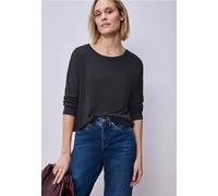Street One Frauen Shirt im Melange-Look in Blau, Gr: 40