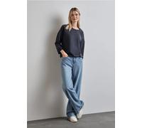 Street One Frauen Shirt im Silk Look in Blau, Gr: 36