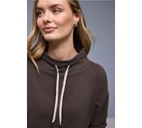 Sweatshirt STREET ONE, Damen, Gr. 42, molten earth, Sweatshirts Sweatshirt, mit Stehkragen und Kordelzug (97390613-42) molten earth