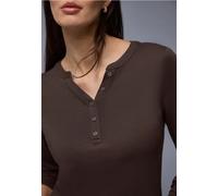 Street One Frauen Shirt in Unifarbe in Braun, Gr: 44