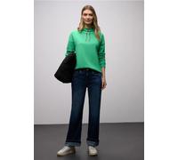 Sweatshirt STREET ONE, Damen, Gr. 36, arcadia grün, Sweatware, Obermaterial: 46% Modal, 46% Polyester, 8% Elasthan, unifarben, bequem hüftbedeckend, Rundhals, Bündchen, Sweatshirts Sweatshirt, mit Ste