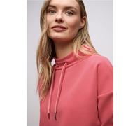 Sweatshirt STREET ONE, Damen, Gr. 38, striking coral, Sweatware, Obermaterial: 46% Modal, 46% Polyester, 8% Elasthan, unifarben, bequem hüftbedeckend, Rundhals, Bündchen, Sweatshirts Sweatshirt, mit S