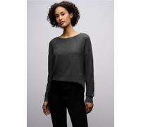 Street One Frauen Shirt mit Glitzerdetails in Grau, Gr: 42
