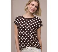 Street One Frauen Shirt mit U-Boot-Ausschnitt und Print in Braun, Gr: 46
