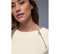 Street One Frauen Shirt mit Zipper in Beige, Gr: 40