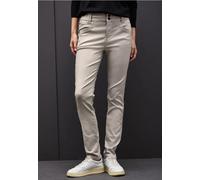 Street One Frauen Slim Fit Coated Hose in Beige, Gr: 32
