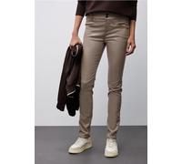 Street One Frauen Slim Fit Coated Hose in Braun, Gr: 34