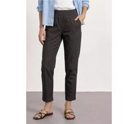 Stoffhose STREET ONE, Damen, Gr. 34, Länge 28, deep earth, Web, 66% Baumwolle, 30% Polyester, 4% Elasthan, unifarben, comfort fit knöchelfrei, Hosen Stoffhose, im elastischen Materialmix (28926854-34)