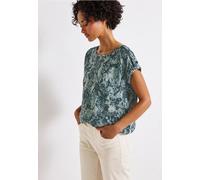 Street One Frauen Snake Print Bluse mit Tape in Blau, Gr: 44