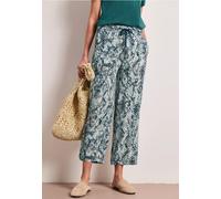 Marlene-Hose STREET ONE, Damen, Gr. 46, Länge 26, blau (arona blau), Stoff, 100% Viskose, bedruckt, loose fit knöchelfrei, Hosen, High Waist (34129530-46) arona blau