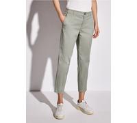 Chinohose STREET ONE, Damen, Gr. 44, Länge 28, grün (pastel grün), Web, Twill, Obermaterial: 97% Baumwolle, 3% Elasthan, unifarben, casual, regular fit knöchelfrei, Hosen (72147741-44) pastel grün