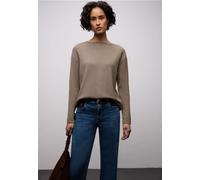 Strickpullover STREET ONE, Damen, Gr. 46, light terra mocha meliert, Stoff, 30% Polyester, 29% Polyacryl, 21% Viskose, 20% Nylon, unifarben, comfort fit normal, U-Boot-Ausschnitt, Bündchen, Pullover S