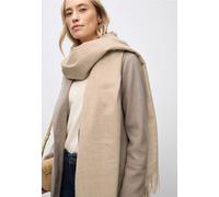 Schal STREET ONE, Damen, Gr. onesize, sanded beige meliert, Stoff, 85% Polyester, 15% Viskose, unifarben, Modetücher, mit Fransen am Saum (79709067-0) sanded beige meliert