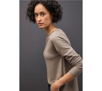 Street One Frauen Softes Melange Shirt in Braun, Gr: 34