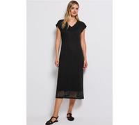 Street One Frauen Spitzenkleid mit V-Neck in Schwarz, Gr: 34