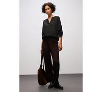 Street One Frauen Split Neck Leo Bluse in Braun, Gr: 46