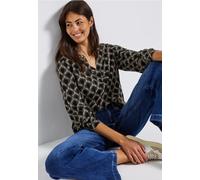 Street One Frauen Split Neck Print-Tunika in Beige, Gr: 42