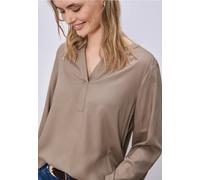 Langarmbluse STREET ONE, Damen, Gr. 44, light terra mocha, Stoff, 100% Viskose, unifarben, normal normal, Rundhals, Bündchen, Blusen, aus softer Viskose (17243862-44) light terra mocha