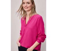 Langarmbluse STREET ONE, Damen, Gr. 34, magenta dream, Stoff, 100% Viskose, unifarben, normal normal, Rundhals, Bündchen, Blusen, aus softer Viskose (69369957-34) magenta dream