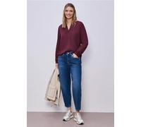 Langarmbluse STREET ONE, Damen, Gr. 42, rot (truffle rot), Stoff, 100% Viskose, unifarben, normal normal, Rundhals, Bündchen, Blusen, aus softer Viskose (43625769-42) truffle rot