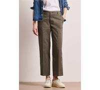Chinohose STREET ONE, Damen, Gr. 42, Länge 28, braun (cold brew braun), Web, 97% Baumwolle, 3% Elasthan, unifarben, comfort fit knöchelfrei, Hosen Chinohose, Middle Waist (63077637-42) cold brew braun