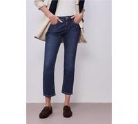 Slim-fit-Jeans STREET ONE, Damen, Gr. 26, Länge 28, dunkelblau wash, Jeans, 78% Baumwolle, 21% Polyester, 1% Elasthan, unifarben, knöchelfrei, Jeans Slim-fit-Jeans, Middle Waist (46014907-26) dunkelbl