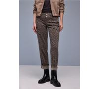 Street One Jeans Comfort-Fit Straight Leg Leo Print Washed Damen Gr. 30 L28