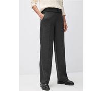 Street One Frauen Straight Leg Melange Hose in Schwarz, Gr: 44