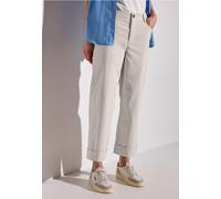 Street One Frauen Straight Leg Twill-Hose in Beige, Gr: 34