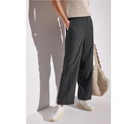 Stoffhose CECIL, Damen, Gr. 46, Länge 30, grau (granite grau), Stoff, 88% Polyester, 12% Elasthan, unifarben, loose fit lang, Hosen Stoffhose, im Loose Fit (27696733-46) granite grau