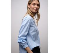 Street One Frauen Streifen Bluse mit Rüschen in Blau, Gr: 34