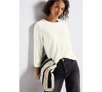 Street One Frauen Strick-Look Shirt in Weiß, Gr: 34