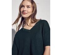 Street One Damen T-Shirt A322901 - Strick-Look - Hunter Green Größe 40