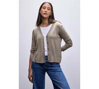 Street One Frauen Strickjacke mit V-Ausschnitt in Beige, Gr: 36