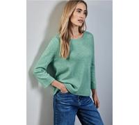 Street One Frauen Strickpullover mit Rundhals in Grün, Gr: 34