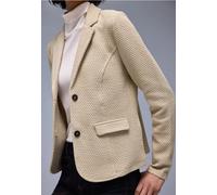 Kurzblazer STREET ONE, Damen, Gr. 40, cotton beige, Web, 73% Baumwolle, 24% Polyester, 3% Elasthan, Strukturmuster, regular fit normal, V-Ausschnitt, normaler Saum, Blazer Kurzblazer (28682643-40) cot