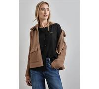 Street One Frauen Strukturbluse mit Stickerei in Schwarz, Gr: 40