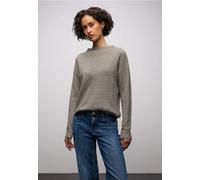 Pullunder STREET ONE, Damen, Gr. 42, muted mocha meliert, Web, 37% Baumwolle, 34% Polyacryl, 26% Polyester, 3% Elasthan, unifarben, comfort fit normal, Rundhals, Bündchen, Pullover Pullunder, aus Baum