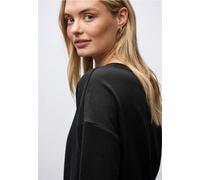 Street One Frauen Strukturmix Shirt in Schwarz, Gr: 44