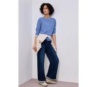 Street One Frauen Strukturshirt mit Details in Blau, Gr: 42