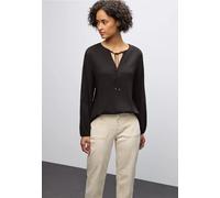 Langarmbluse STREET ONE, Damen, Gr. 36, deep roast braun, Stoff, 60% Viskose, 39% Polyester, 1% Elasthan, unifarben, normal normal, Rundhals, elastischer Bund, Blusen, in Unifarbe (57339654-36) deep r