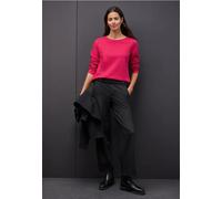 Sweatshirt STREET ONE, Damen, Gr. 40, pink (power berry), Sweatware, 60% Baumwolle, 40% Polyester, unifarben, gerade, Rundhals, Bündchen, Sweatshirts Sweatshirt, im soften Baumwoll-Mix (23564928-40) p